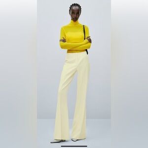 Massimo Dutti Lemon Yellow Trousers Limited Edition Pants Outfit XS